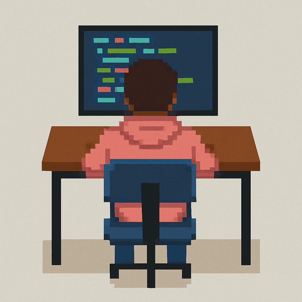 Developer working at computer